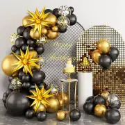 137X Balloons Arch Garland Black Gold Balloons DIY Latex Birthday Party Balloon☬