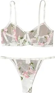 [Generic] Honeymoon Lingerie for Bride Flat Chest Lingeries Polyester Embroidery Indoor Girl Sexy Cop Lingerie for Women