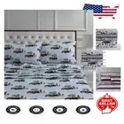 Luxury Full Size Flannel Sheet Set with Deep Pockets - Winter Plaid Style