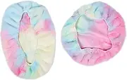 BRIGHTFUFU Plush Toilet Tank Cover Tie-dye Design Soft Polyester Easy Install Fits Various Toilets