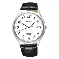 在飛比找momo購物網優惠-【SEIKO 精工】石英男錶 皮革錶帶 白 藍寶石玻璃鏡面 