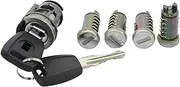 GIFAYUAN Fit for Fiat Cylinder Complete Set Barrel with GT15R Blade 2 Keys Replacement Set Car Door Ignition Trunk Locks