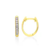 Hoop Channel Earrings with 1/5ct of Diamonds in 9kt Yellow Gold