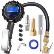 Tire Inflator with Pressure Gauge 3-200 PSI Tire Inflator Air Chuck qruEt