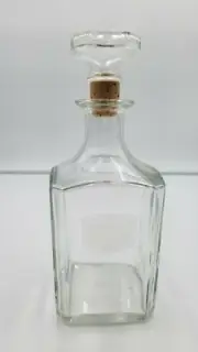 Cutty Sark Scots Whisky Clear Glass Bottle with Cork Stopper, empty
