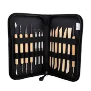 14pcs Clay Sculpting Carving Pottery Tool Set Bag Kit Modelling DIY Sculpture AU