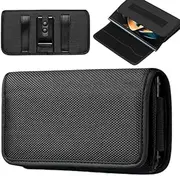 Jarttarn Nylon Phone Holster Compatible with Samsung Galaxy Z Fold 4 / Z Fold 3, Durable Nylon Pouch Holder with Belt Clip Loop Horizontal Carrying Phone Pouch Holster Case for Z Fold 4 / Fold 3