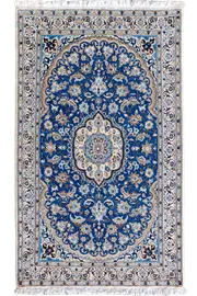 Nain Hand Knotted Wool & Silk Rug - 200x127cm by Cyrus Rugs