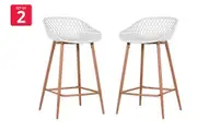 Set of 2 Ovela Leerdam Counter Stools (White)