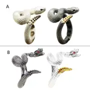 2 Pcs Vintage Snake Couple Ring Alloy Open Rings Jewelry Adjustable Animal Rings