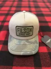 FILSON Hat Mesh Snap-Back Logger Cap 20191680 Gray Camo Plate NEW