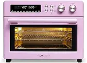VAL CUCINA Retro style infrared heating air fryer toaster oven, extra large countertop convection oven 10-in-1 combo, 6-piece toast, enamel baking pan easy to clean with