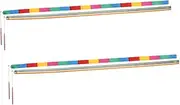 Happyyami 4 Pack Gymnastics Streamer Dance Ribbons Satin Performing Ribbons Party Accessories Artistic Streamers