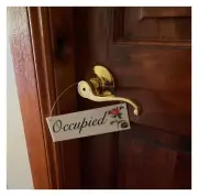 Vacant & Occupied Rose Toilet Bathroom Door Sign