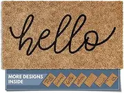 Barnyard Designs 'Hello' Doormat Welcome Mat for Outdoors, Large Front Door Entrance Mat, 30x17, Brown