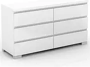 6 Drawer Storage Chest Cabinet Unit High Gloss White