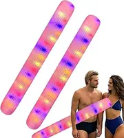Acunny Inflatable Pool Noodles, Inflatable Pool Sticks - 2x PVC Pool Pool Noodles - Giant Outdoor Water Games, Built-in Bright Colorful Light for Women, Men Swimming