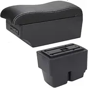 for f&ord for Fiesta MK7 2009-2017 Car Armrest Box Storage Box Interior Details Accessories Easy Installation Car Centre Armrest Glove Box(A3 7USB)