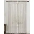 RT Designers Collection Celine Sheer 55 x 90 in. Rod Pocket Curtain Panel Silver