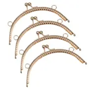 4Pcs Metal Purse Frames 6.1" Kiss Lock Clasp Frame Embossed Clutch Frame Gold