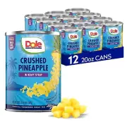 Tropical Flavor 20 Oz Crushed Pineapple in Heavy Syrup, 12 Cans - Pantry Staple