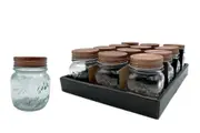 bulk 48 Glass Jar w Metal Lid 150ml Canister 6x8cm