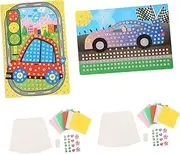 GARVALON 2 Sets Kids Mosaic Jigsaw Puzzle Cartoon Sticker Toys for Creativity Educational Plaything