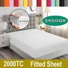 2000TC Fitted Sheet Breathable Deep Pocket King/Queen/Double/K Single/Single