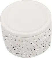 Healeved Ceramic Nail Dish Cup with Lid Brush Cleaner Dappen Holder Sturdy Nail Art Tool Decorative Bowl
