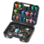 VEVOR 28 pcs Universal Radiator Pressure Tester Kit, Coolant Pressure Tester Kit with Manual Pump and Color-coded Test Caps, Coolant Vacuum Refill kit