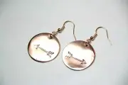 Copper Stamped Metal Arrow Design Antique Finish Earrings 1 3/4" Arrows & Bows