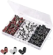 210 Pieces Sanding Bands with Storage Box and 1 Nail Drill Mandrel Bits, Beauties Factory Filing Sand Replacement Pieces for Nail Drill Machine Set Kit Polish Removal, Brown 80#, White 120# and Black 180# Grits