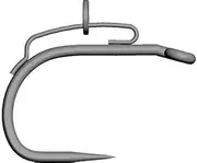 [Mustad] BBS Wide Gape Barbless Size 2 Hooks - Dark Grey
