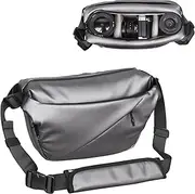 [INNOREL] 6L Camera Sling Bag,Crossbody Lightweight Camera Bag Waterproof Camera Case CB0635 Silver with Tripod Holder,Sony/Canon/Nikon/DSLR/SLR/Mirrorless for Travel, Cycling, Work, Sport, Hiking, Gym