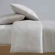 Calvin Klein Textural Rib Cotton Sateen 3 Piece Comforter Set, King