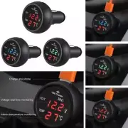 3 in 1 Car Auto LED Digital Voltmeter Gauge 12/24V +Thermometer+USB Charger