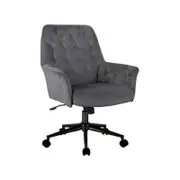 Goodwin Premium Velvet Fabric Executive Office Work Task Desk Computer Chair - Charcoal