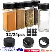 Clear Glass Spice Jar with Lids and Label Seasoning Containers for Storing Spice