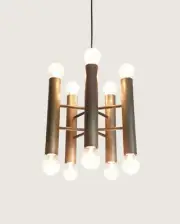 Patinated Brass Mid-Century Modern Chandelier, Germany 1970s
