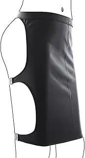 [FOCICE] Sexy Women's Leather Black Mini Skirt Costumes for Erotic for Sex Step Leather Skirt Fetish Erotic Underwear BDSMs Toy Extreme Slave Girl, Black, One Size
