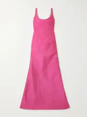 [Emilia Wickstead] Emilia Wickstead - Ninette Pleated Cloqué Gown - Bright pink - UK 8 UK 8 Pink