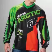 New Men's Arctic Cat Tucker Team Arctic Jersey~Black/Green/Orange ~M~ # 5269-832