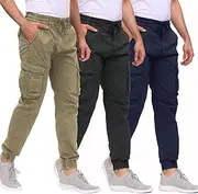 [LEPOAR] Men's Hiking Cargo Pants Joggers Slim Fit Stretch Lightweight Casual Work Pants with Pockets Drawstring Waist