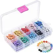1000 Pcs Map Push Pins Map Tacks, 10 Colors Plastic Round Head Tacks with Steel Points, for Cork Board Bulletin Board Map Maker Photo Wall Office Home Supplies