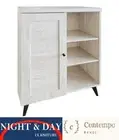 Bayville 1 Door Cabinet Sideboard BUFFET CUPBOARD GREY WASH CONTEMPO RANGE