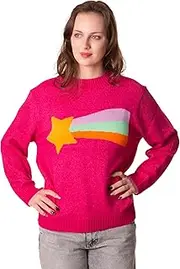 [Cosplaya] Rainbow Star Cute Sweater for Womens - Adult Teens Women Pullover Holiday Christmas Halloween Outfit