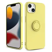 ZUSLAB Silicone Stand Case for iPhone 13 Mini 5.4" Magnetic Finger Ring Kickstand Bumper Protective Cover for Apple - Yellow