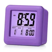 Digital Alarm Clock Kids with Snooze and Nightlight - Easy Setting Purple