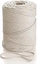 MB Cordas Macrame Rope 3mm 400m - Natural Cotton Cord - 3PLY Strong Cotton String - Knitting, Crochet, Macramé - Handbag, Hanging Basket, Dream Catcher – Ivory White