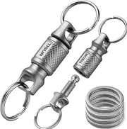 [TISUR] Titanium Quick Release Keychain, Retractable Key Chain Detachable Keychain Clip，Pull Apart Key Rings for Men Women